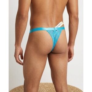 Cosabella Men's Never Say Never Lace‎ Italian Thong Blue Size Large New